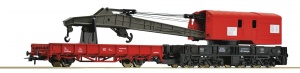 ROCO 56240 Dźwig kolejowy 6-osiowy z wagonem platformą DB AG