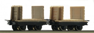 ROCO 34604 Dwa wagoniki towarowe wąskotorowe H0e