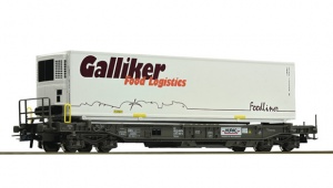 ROCO 76743 Wagon platforma HUPAC z kontenerem Galliker SBB Ep.VI