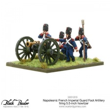 Napoleonic French Imperial Guard Foot Artiller firing howitzer