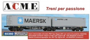 ACME 40360 Podwójnaplatforma kontenerowa Sggrss MAERSK 80' PKP Cargo Ep.V-VI