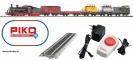 PIKO 57123 Zestaw Startowy towarowy Parowóz G7.1 DR tory z nasypem