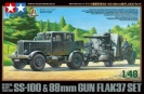 TAMIYA 37027 GERMAN HEAVY TRACTOR SS-100 & 88mm GUN FLAK37 SET