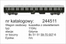 ROBO 244511 Wagon osobowy kuszetka 2kl.  PKP Ep.IVc St. Gdynia oświetlenie LED