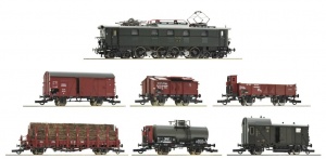 ROCO 61492 Zestaw 7 elementów pociąg towarowy Lokomotywa E52 DRG Ep.II DCC Sound