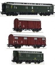 ROCO 76036 Zestaw 4 wagony pocztowe DB Ep.III
