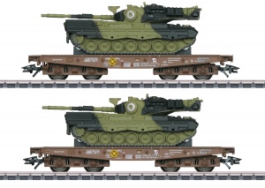 Marklin 48842 Zestaw 2 platformy z czołgami Leo DSB Ep.V