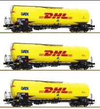 ROCO 76029.B Zestaw 3 cysterny Zans DHL GATX Ep.VI