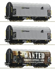 ROCO 76054 Zestaw 3 wagony plandekowe CAPTRAIN Ep.VI - nowe numery II Edycja