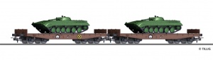 Tillig 70058 Zestaw 2 platformy Rmms 3960  z ładunkiem czołgi BMP-1 NVA DR Ep.IV
