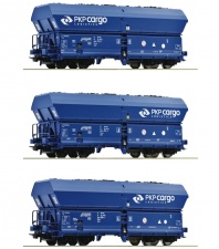 ROCO 76046 B Zestaw 3 wagony samowyładowcze FALNS PKP Cargo Ep.VI z ładunkiem węgla
