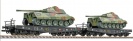 Liliput 230173 Zestaw 2 wagony platformy z czołgami King Tiger DRB Ep.II