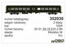 ROBO 352030 Wagon osobowy 2kl. typ 102A PKP Ep.IVc ryflak Kłodzko