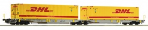 ROCO 76421 Wagon kontenerowy Sdggmrs T2000 AAE z kontenerami DHL