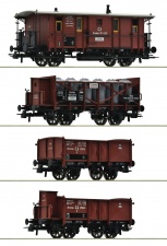 ROCO 6600073 Zestaw 4 wagony pociąg towarowy K.P.E.V. Ep.I Breslau - Wrocław