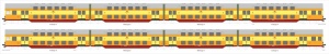 Rivarossi HRS4434 4-wag. zespół piętrowy Bhp PKP Ep.V St. Czeremcha Bipa