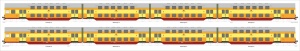 Rivarossi HRS4435 4-wag. zespół piętrowy Bhp PKP Ep.V St. Słupsk Bipa